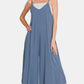 Zenana Spaghetti Strap Wide Leg Overalls with Pockets