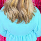 Plus Size Textured Peplum Long Sleeve Blouse