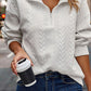 Half Zip Drop Shoulder Long Sleeve Sweatshirt