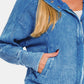 Zenana Washed Zip Up Hooded Jacket- Brand Zenana