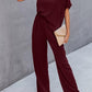 Single Shoulder Short Sleeve Jumpsuit