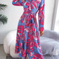 Tied Button Up Long Sleeve Dress