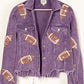BiBi Football Sequin Embroidery Washed Corduroy Jacket - Brand BiBi
