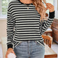 Striped Round Neck Long Sleeve T-Shirt