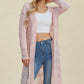 Double Take Full Size Open Front Longline Cardigan