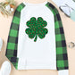 Lucky Clover Round Neck Long Sleeve T-Shirt