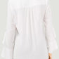V-Neck Flounce Sleeve Blouse