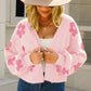 Angel Wings Flower Open Front Long Sleeve Cardigan