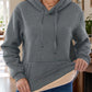 Drawstring Long Sleeve Hoodie with Kangaroo Pocket