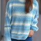 Gradient Round Neck Dropped Shoulder Sweater
