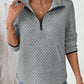 Perfee Texture Half Zip Long Sleeve Sweatshirt