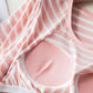 Striped Round Neck Short Sleeve T-Shirt with Bra