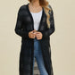 Double Take Full Size Open Front Longline Cardigan