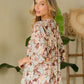 Sew In Love Full Size Wrinkle-Free Floral Notched Top