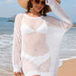 Backless Boat Neck Long Sleeve Cover Up