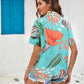 Printed Collared Neck Short Sleeve Shirt