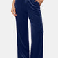 Drawstring Elastic Waist Straight Leg Pants