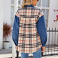 Plaid Long Sleeve Denim Jacket