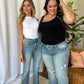 Judy Blue Full Size Medium Rise Tummy Control Destroy Flare Jeans