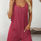 Mandy Texture Adjustable Strap Overalls with Pockets