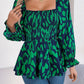 Square Neck Flounce Sleeve Blouse