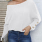 Full Size Boat Neck Long Sleeve Sweater