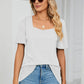 Square Neck Puff Sleeve T-Shirt