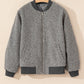 Pocketed Zip Up Baseball Collar Jacket