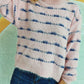 Striped Round Neck Long Sleeve Sweater