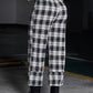 Full Size Plaid High Waist Pants
