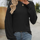 Ribbed Round Neck Long Sleeve T-Shirt