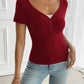 Devine Decorative Button Short Sleeve T-Shirt