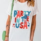 Letter Graphic Round Neck Short Sleeve T-Shirt