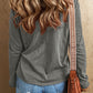 Exposed Seam V-Neck Long Sleeve T-Shirt