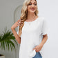 Round Neck Short Sleeve Blouse