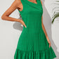 Ruffle Hem Asymmetrical Neck Sleeveless Dress