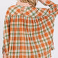 SAGE + FIG Side Slit Plaid Button Down Long Sleeve Shirt