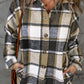 Plaid Button Up Hooded Shacket