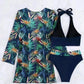 Sandn'Sun Printed Halter Neck Three-Piece Swim Set