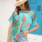 Printed Collared Neck Short Sleeve Shirt