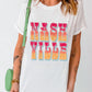 Letter Graphic Round Neck Short Sleeve T-Shirt