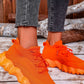 Mesh Lace-Up Round Toe Athletic