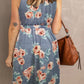 Double Take Printed Scoop Neck Sleeveless Buttoned Magic Dress with Pockets