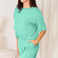 Basic Bae Bamboo Full Size Round Neck Drop Shoulder T-Shirt and Shorts Set
