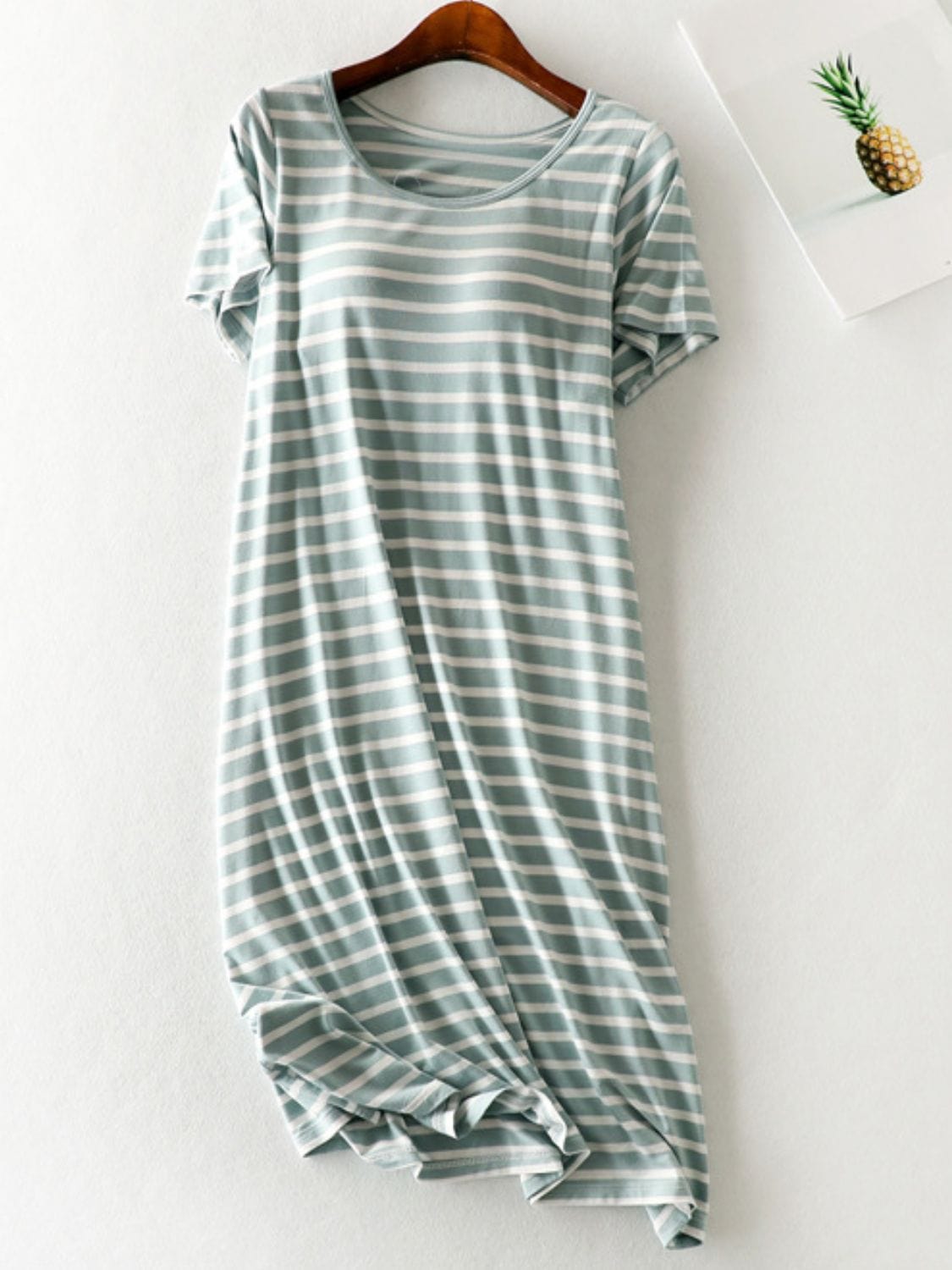 Full Size Striped Round Neck Short Sleeve Dress