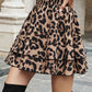 Ruffled Leopard Elastic Waist Skirt