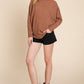 BOMBOM Drop Shoulder Long Sleeve Knit Top