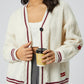 Star Embroidered V-Neck Long Sleeve Cardigan