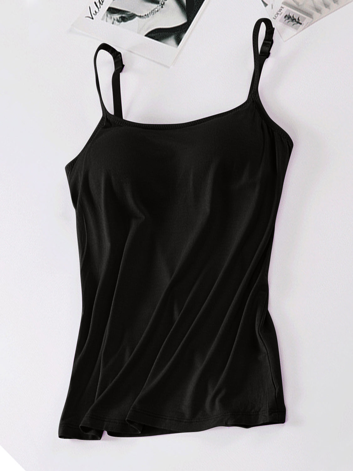 Full Size Scoop Neck Adjustable Strap Cami