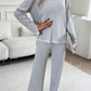 Contrast Trim Round Neck Top and Pants Set